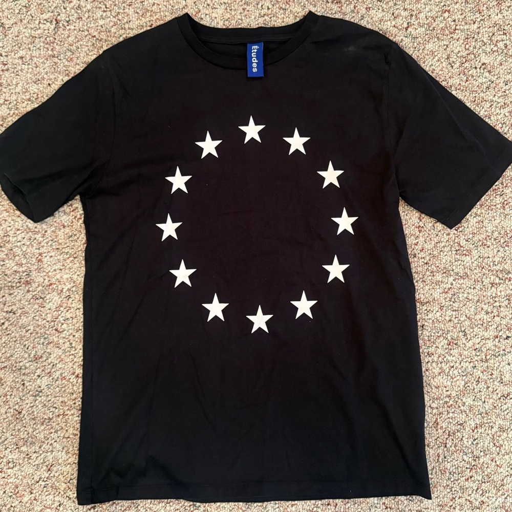 Etudes Black Europa Stars Shirt Size M